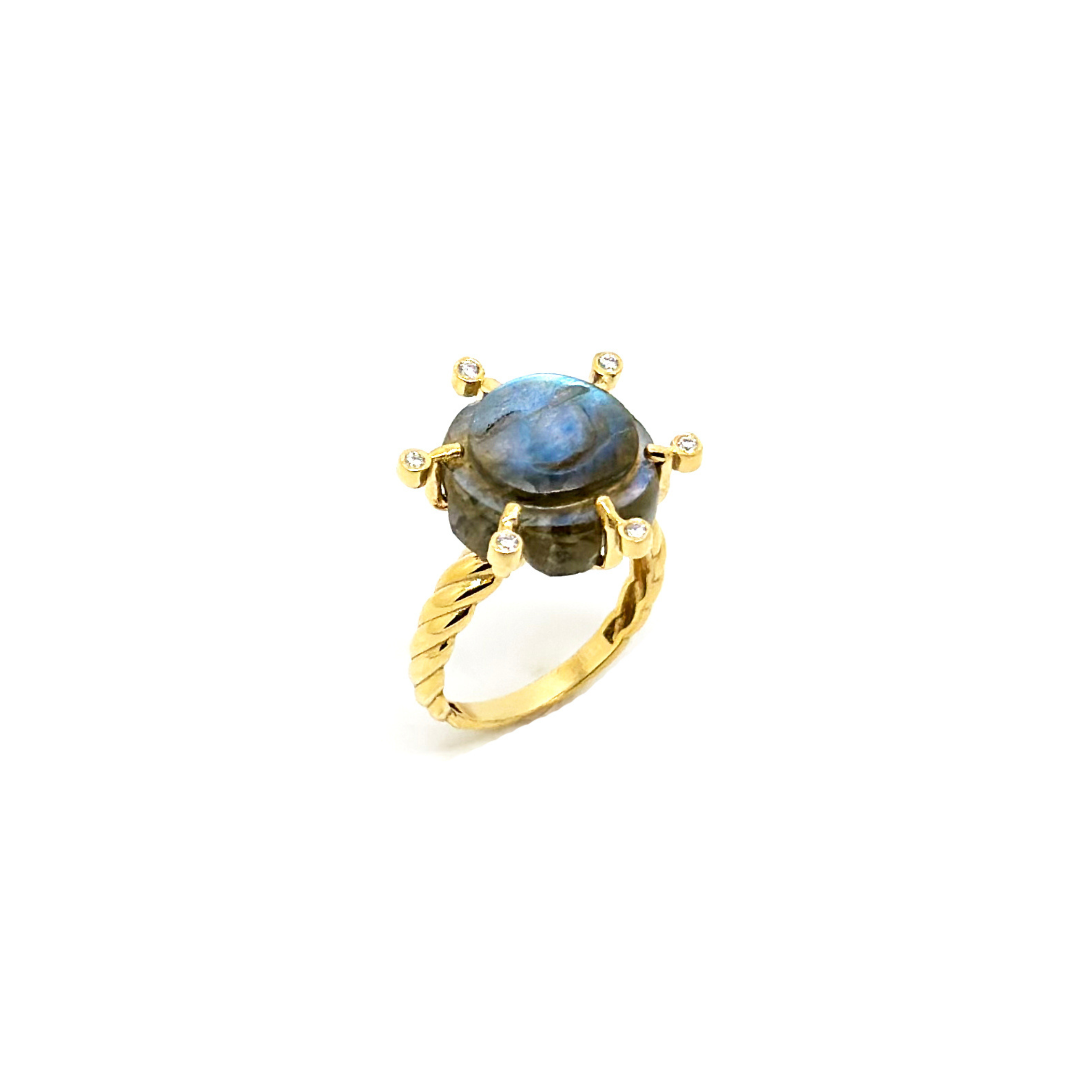 Labradorite Smiley Ring